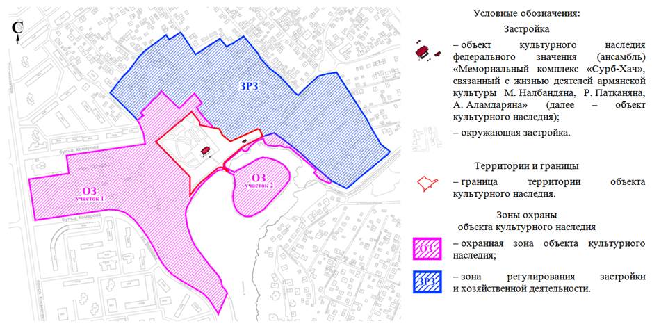 Постановление Правительства Ростовской области от 23.09.2022 N 780 "Об установлении зон охраны объекта культурного наследия федерального значения (ансамбля) "Мемориальный комплекс "Сурб-Хач", связанный с жизнью деятелей армянской культуры М. Налбандяна, Р. Патканяна, А. Аламдаряна" и утверждении требований к градостроительным регламентам в границах территорий данных зон"