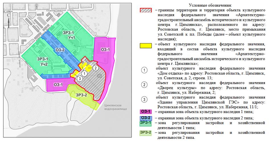 Постановление Правительства Ростовской области от 31.08.2026 N 701 "Об установлении зон охраны объекта культурного наследия федерального значения «Архитектурно-градостроительный ансамбль исторического и культурного центра г. Цимлянска» и утверждении требований к градостроительным регламентам в границах территорий данных зон". Рис. 1